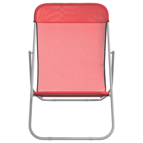 Strandstoelen 2 st textileen en gepoedercoat staal rood MeubelReus