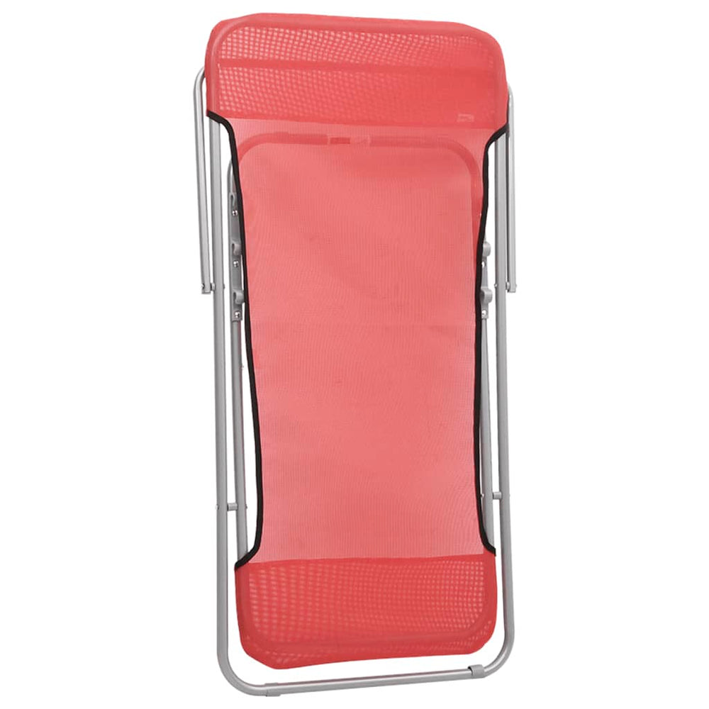 Strandstoelen 2 st textileen en gepoedercoat staal rood MeubelReus