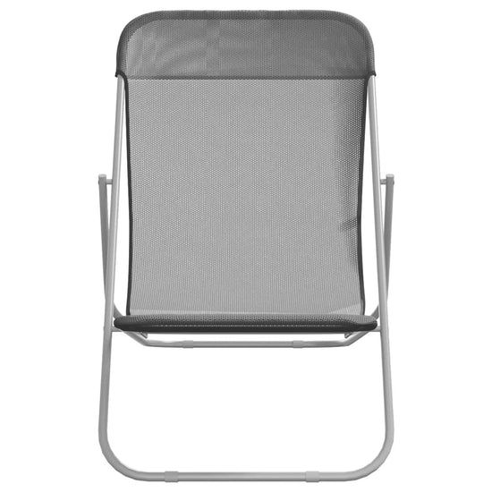 Strandstoelen 2 st textileen en gepoedercoat staal grijs MeubelReus