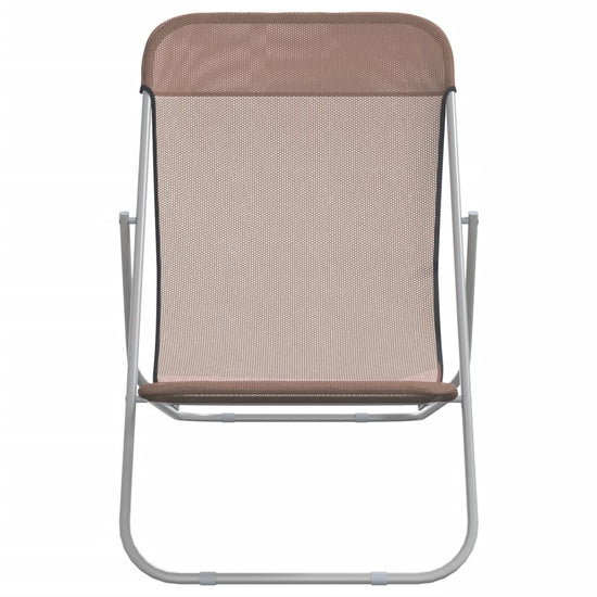 Strandstoelen 2 st textileen en gepoedercoat staal bruin MeubelReus