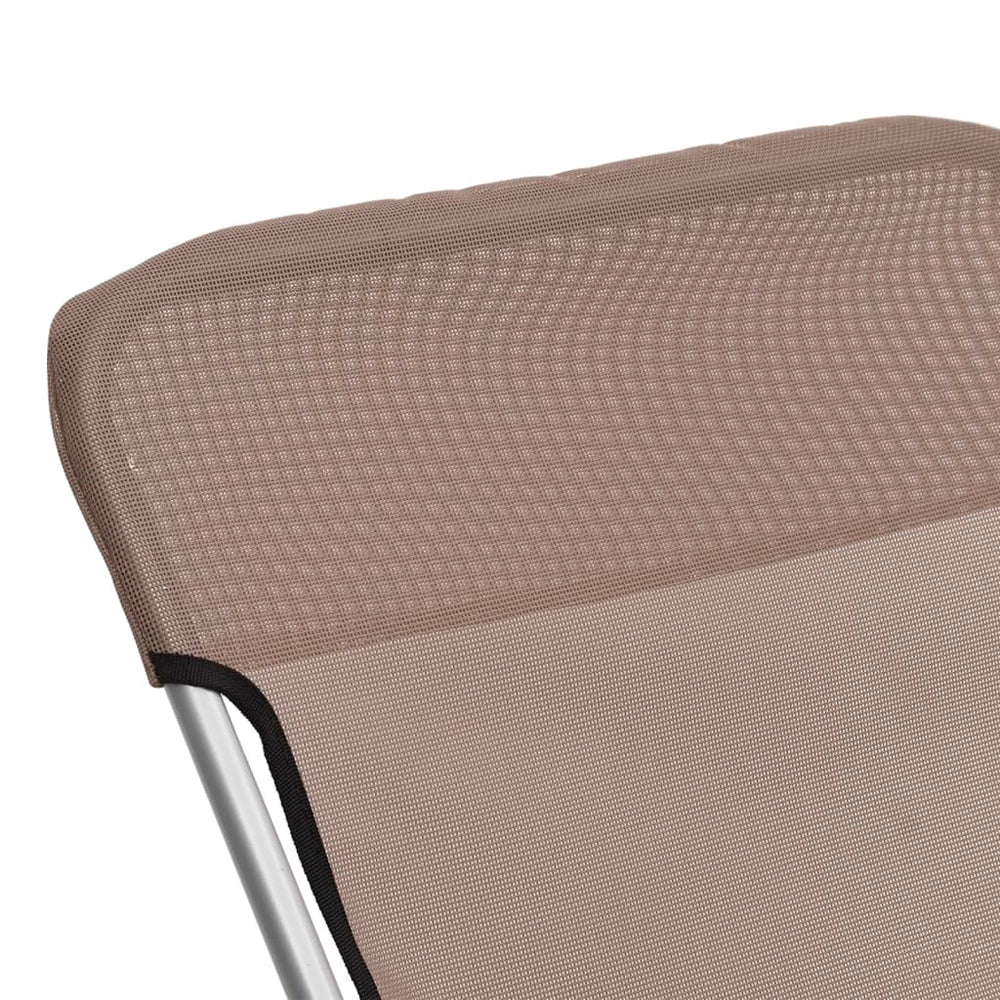 Strandstoelen 2 st textileen en gepoedercoat staal bruin MeubelReus