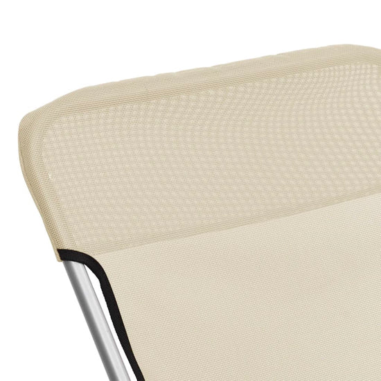 Strandstoelen 2 st textileen en gepoedercoat staal crèmekleurig MeubelReus