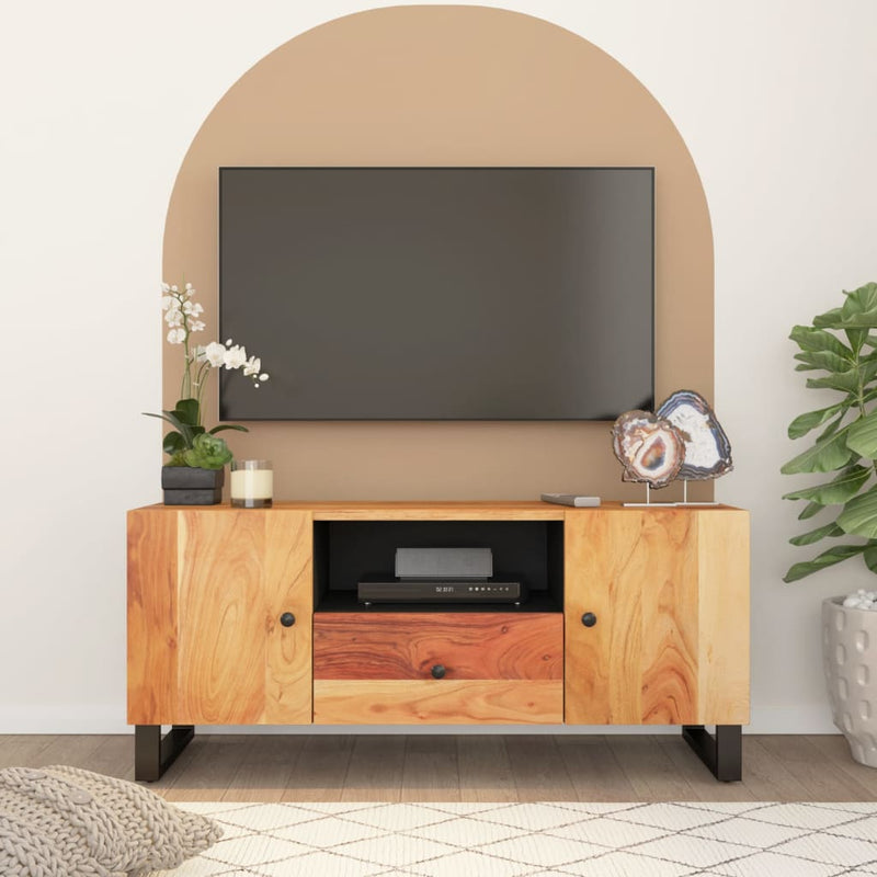 Tv-meubel 105x33,5x46 cm massief acaciahout en bewerkt hout MeubelReus