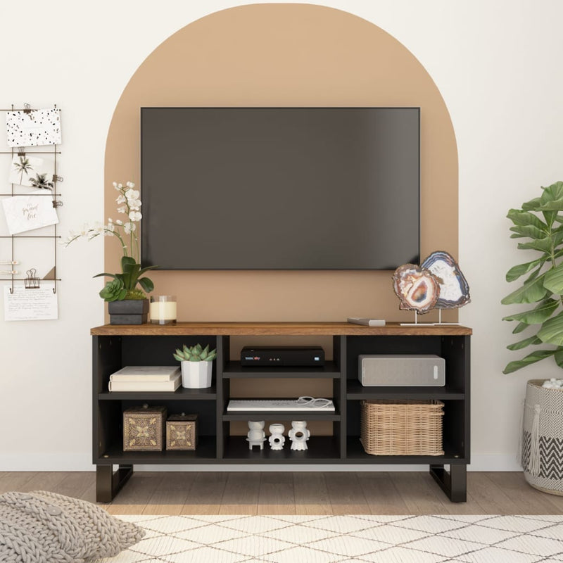Tv-meubel 100x33x46 cm massief mangohout en bewerkt hout MeubelReus