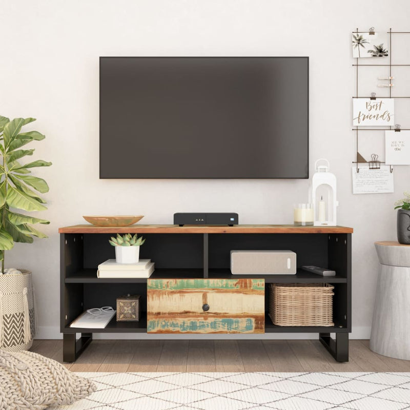 Tv-meubel 100x33x46 cm massief hout gerecycled en bewerkt hout MeubelReus