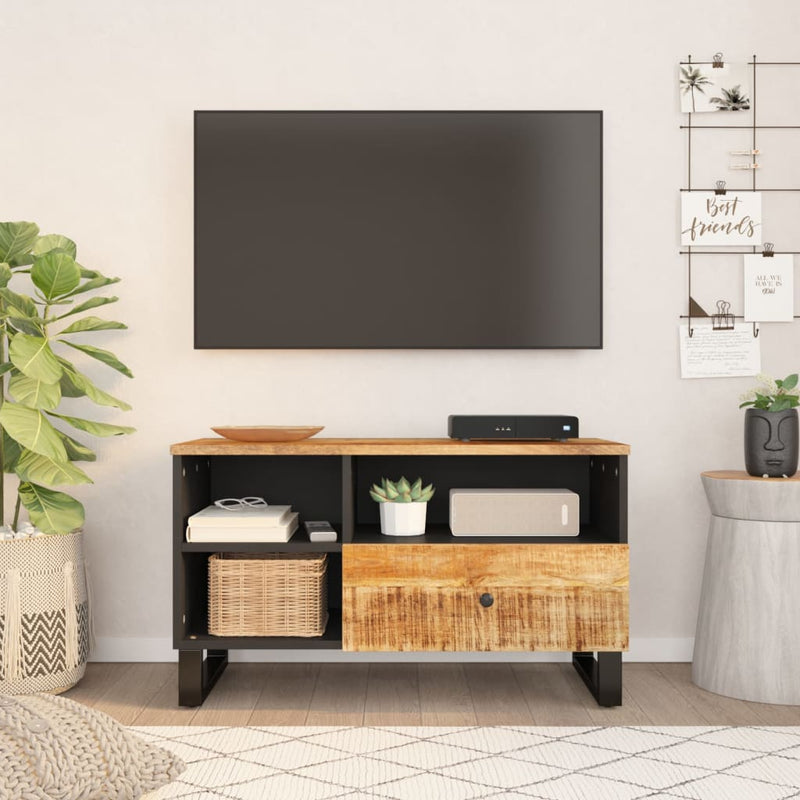 Tv-meubel 80x33x46 cm massief mangohout en bewerkt hout MeubelReus