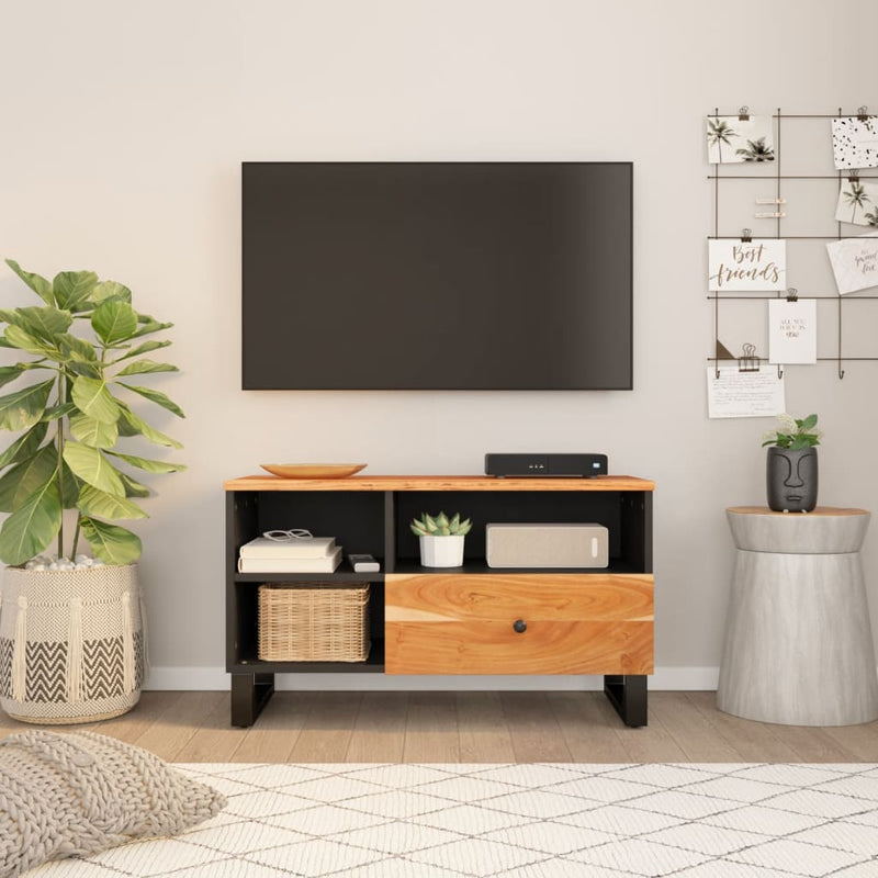 Tv-meubel 80x33x46 cm massief acaciahout en bewerkt hout MeubelReus