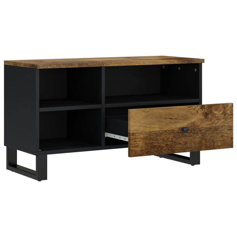 Tv-meubel 80x33x46 cm massief mangohout en bewerkt hout MeubelReus