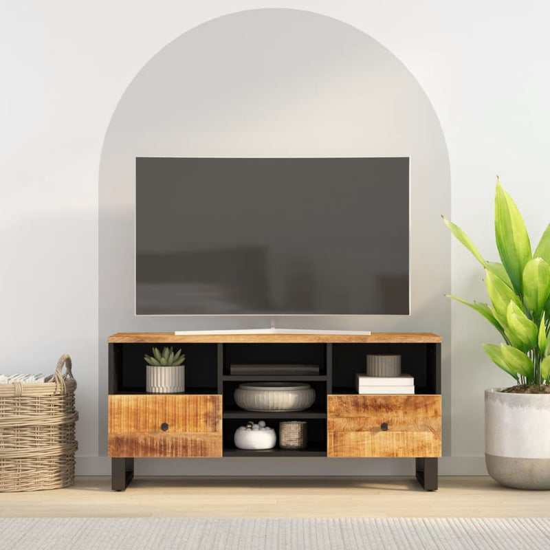 Tv-meubel 100x33x46 cm massief mangohout en bewerkt hout MeubelReus