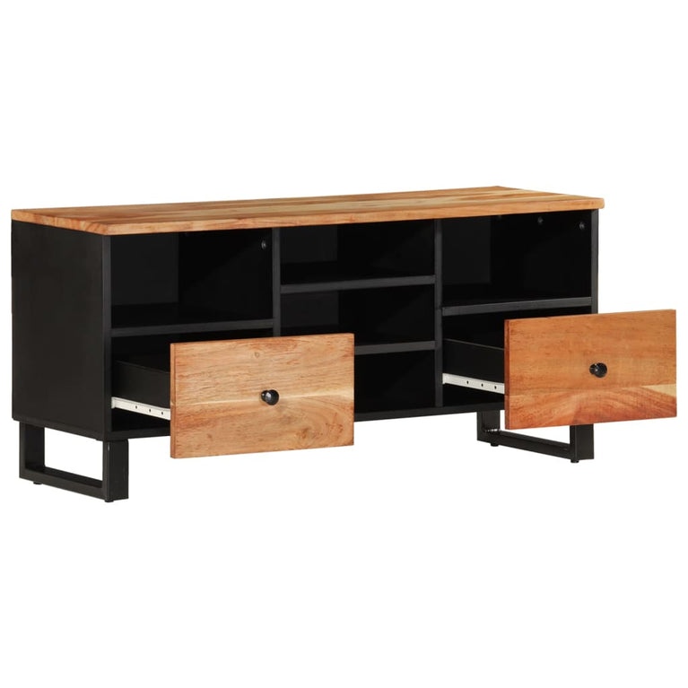 Tv-meubel 100x33x46 cm massief acaciahout en bewerkt hout MeubelReus