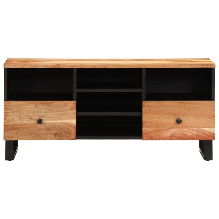 Tv-meubel 100x33x46 cm massief acaciahout en bewerkt hout MeubelReus