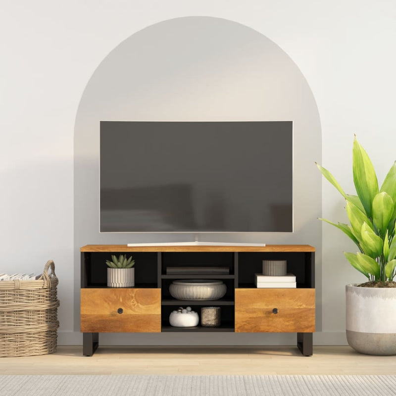 Tv-meubel 100x33x46 cm massief mangohout en bewerkt hout MeubelReus