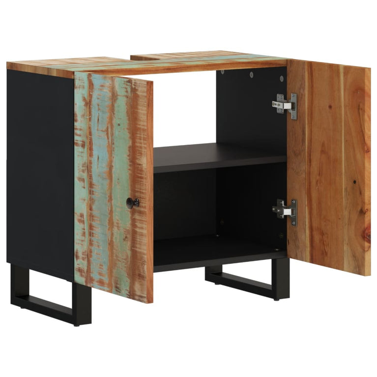 Wastafelkast 62x33x58 cm massief recycled hout en bewerkt hout