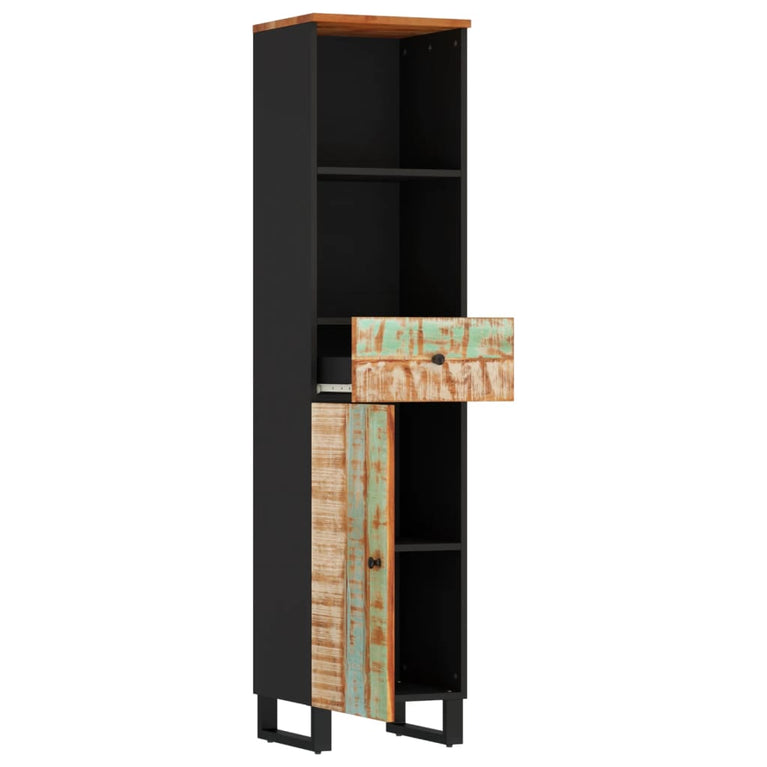 Badkamerkast 38x33x160 cm massief recycled hout