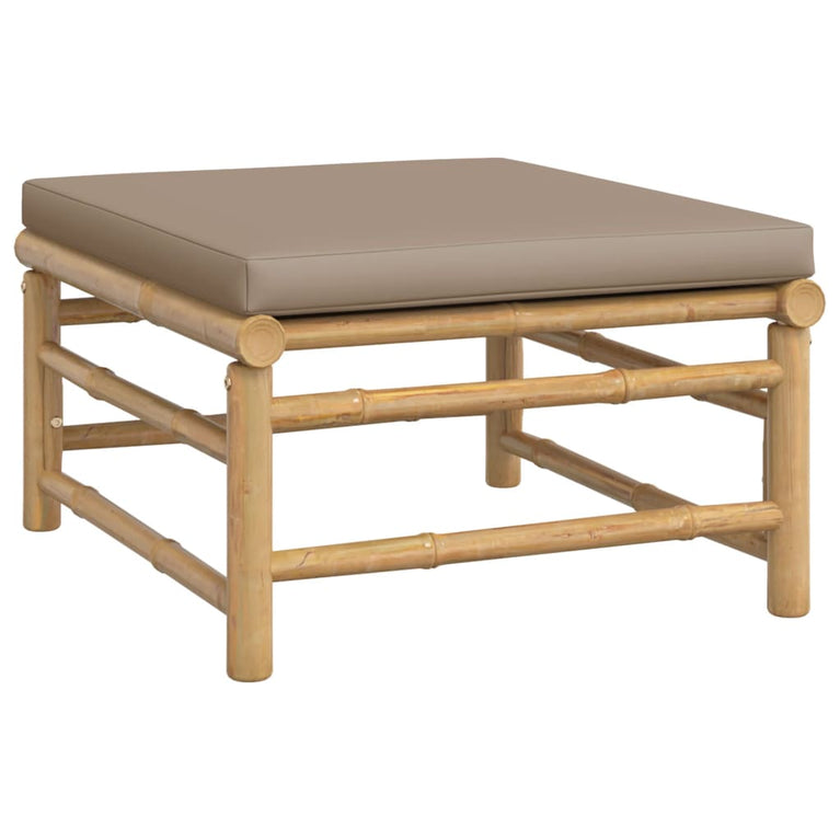 3-delige Loungeset met kussens bamboe taupe MeubelReus