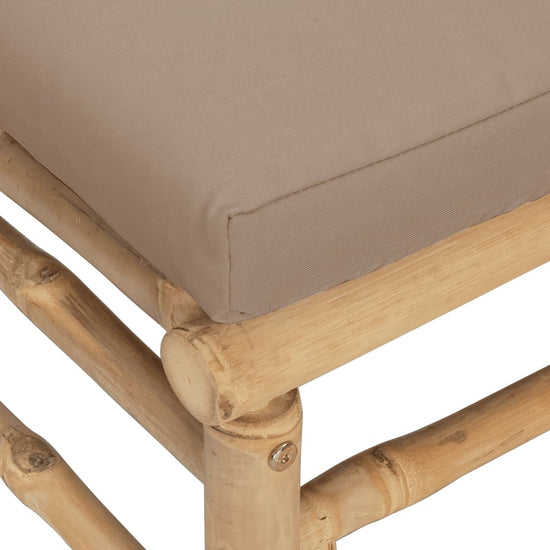 3-delige Loungeset met kussens bamboe taupe MeubelReus