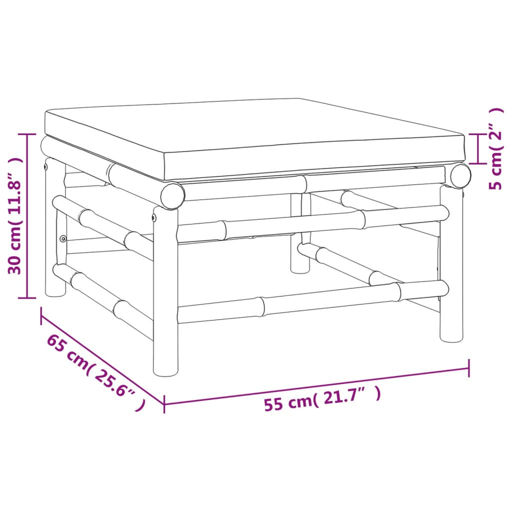3-delige Loungeset met kussens bamboe taupe MeubelReus