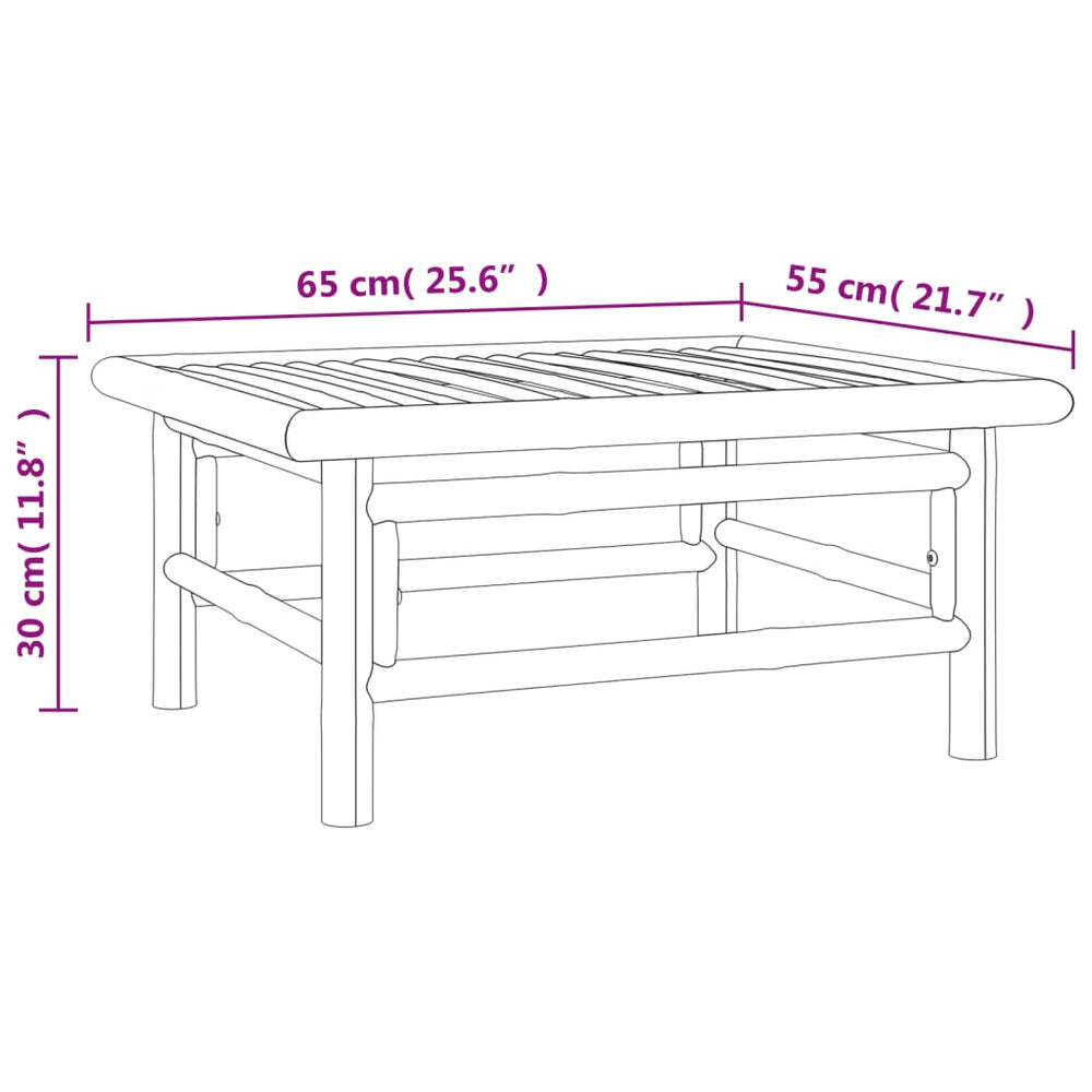 3-delige Loungeset met kussens bamboe taupe MeubelReus