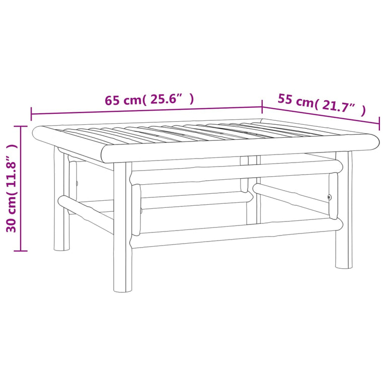 3-delige Loungeset met kussens bamboe taupe MeubelReus