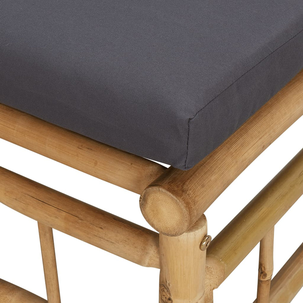 3-delige Loungeset met kussens bamboe donkergrijs MeubelReus