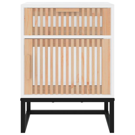 Nachtkastjes 2 st 40x30x55,5 cm bewerkt hout en ijzer wit MeubelReus