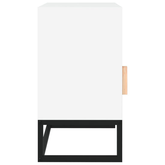 Nachtkastjes 2 st 40x30x55,5 cm bewerkt hout en ijzer wit MeubelReus