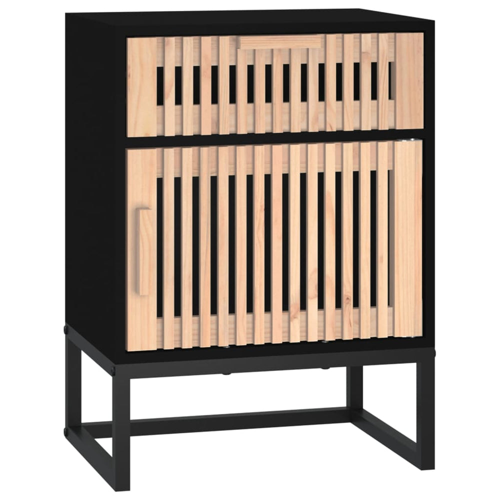 Nachtkastjes 2 st 40x30x55,5 cm bewerkt hout en ijzer zwart MeubelReus