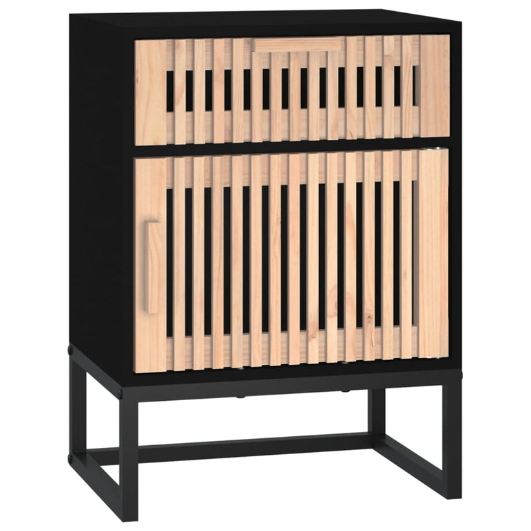 Nachtkastjes 2 st 40x30x55,5 cm bewerkt hout en ijzer zwart MeubelReus