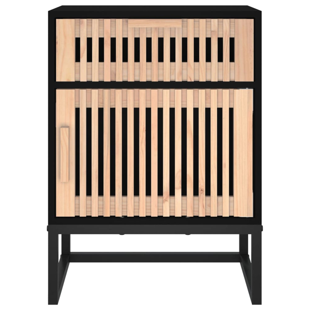 Nachtkastjes 2 st 40x30x55,5 cm bewerkt hout en ijzer zwart MeubelReus