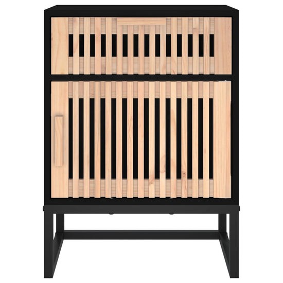 Nachtkastjes 2 st 40x30x55,5 cm bewerkt hout en ijzer zwart MeubelReus