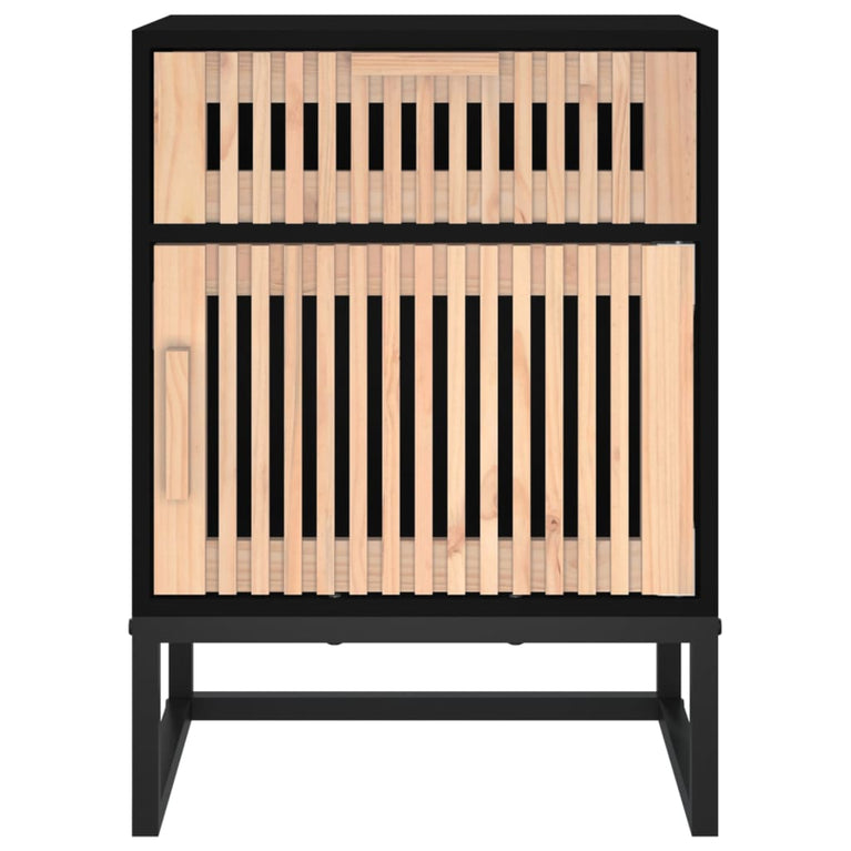 Nachtkastjes 2 st 40x30x55,5 cm bewerkt hout en ijzer zwart MeubelReus