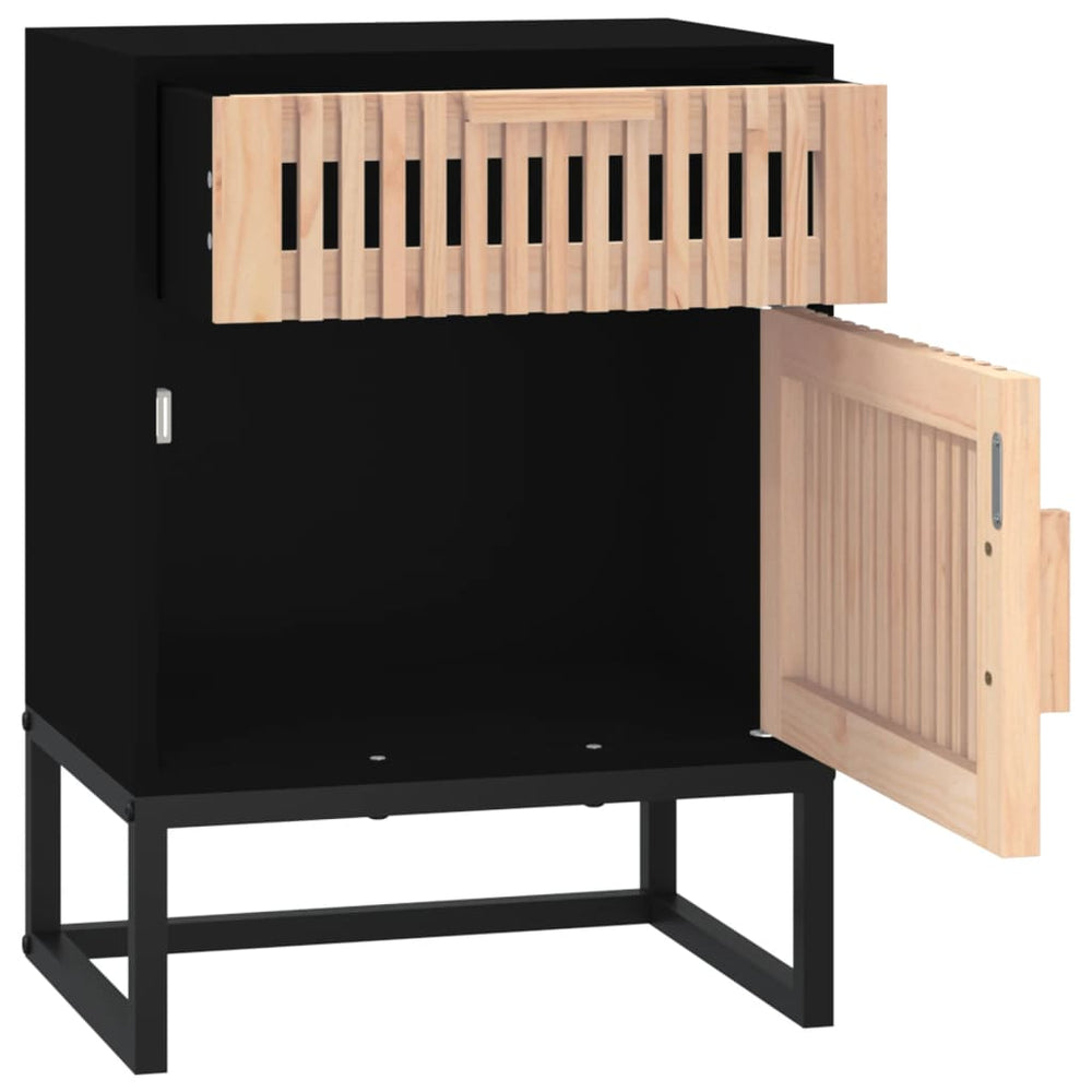 Nachtkastjes 2 st 40x30x55,5 cm bewerkt hout en ijzer zwart MeubelReus