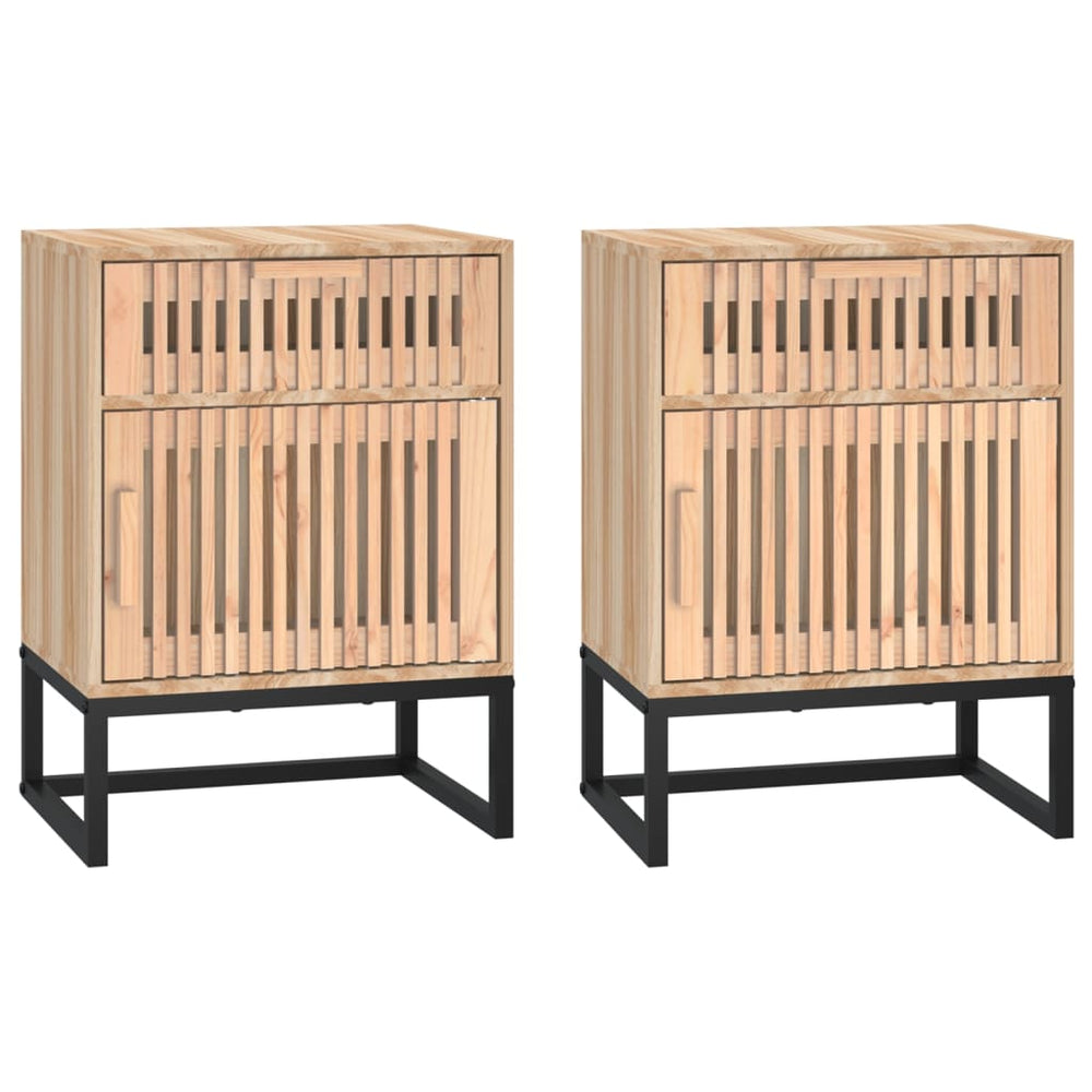 Nachtkastjes 2 st 40x30x55,5 cm bewerkt hout en ijzer MeubelReus