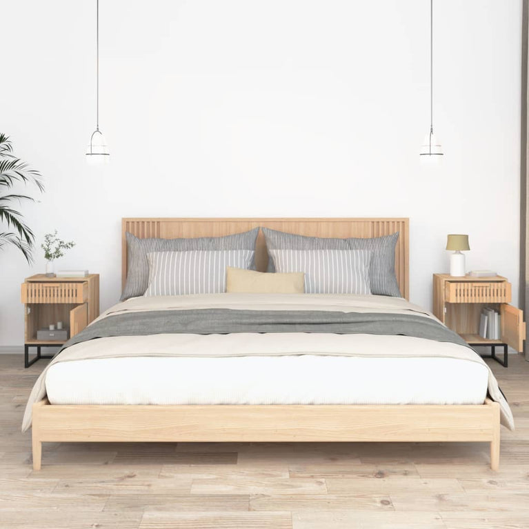Nachtkastjes 2 st 40x30x55,5 cm bewerkt hout en ijzer MeubelReus