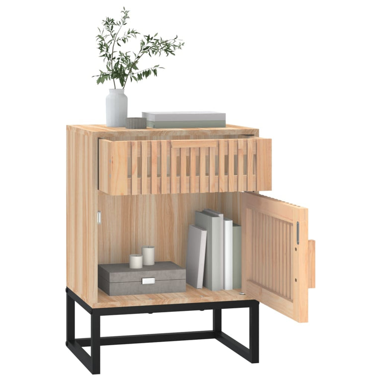 Nachtkastjes 2 st 40x30x55,5 cm bewerkt hout en ijzer MeubelReus