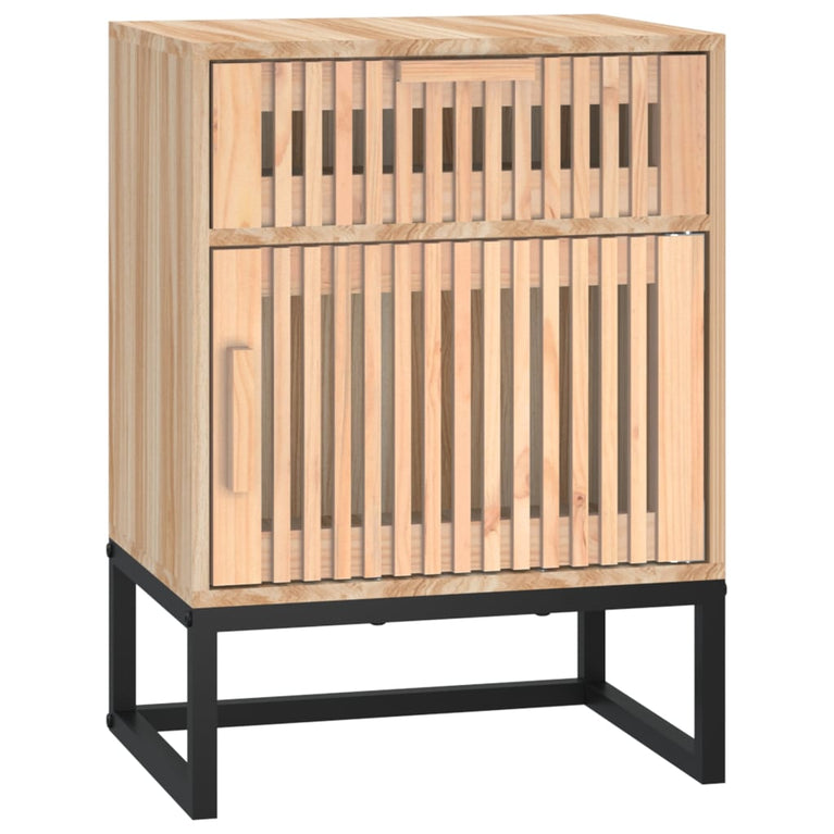 Nachtkastjes 2 st 40x30x55,5 cm bewerkt hout en ijzer MeubelReus