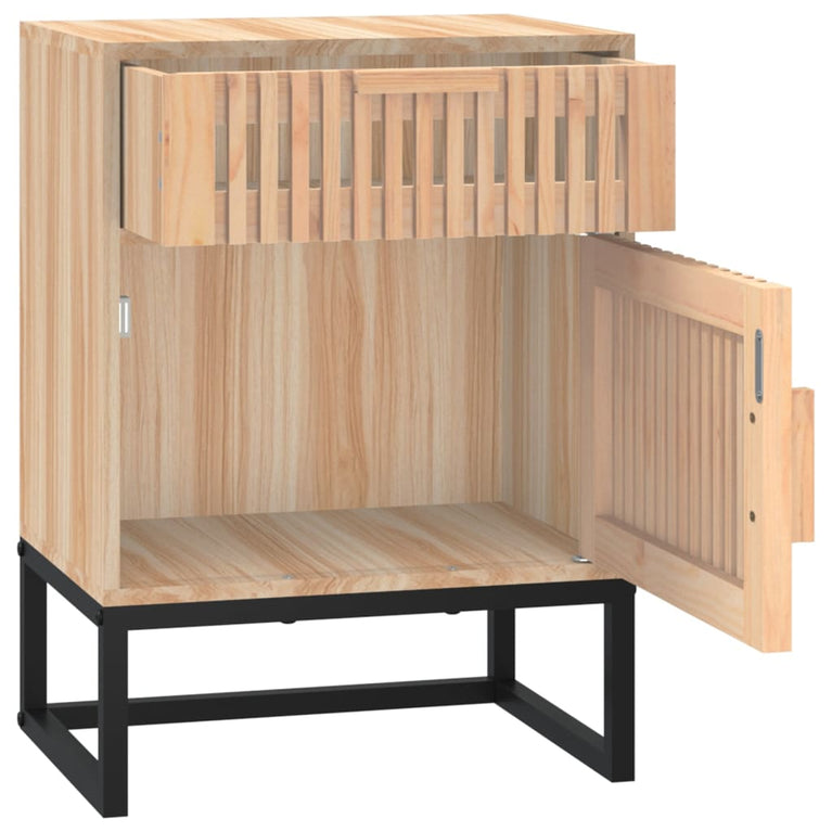 Nachtkastjes 2 st 40x30x55,5 cm bewerkt hout en ijzer MeubelReus