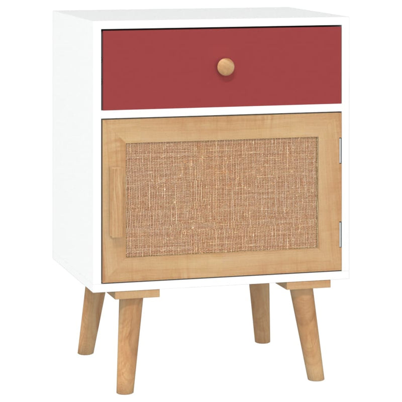 Nachtkastje 40x30x55 cm bewerkt hout wit MeubelReus