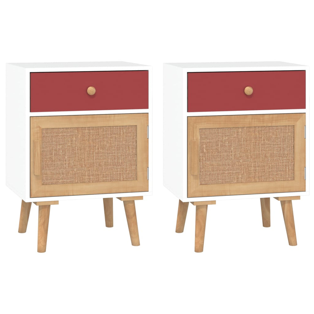 Nachtkastjes 2 st 40x30x55 cm bewerkt hout wit MeubelReus