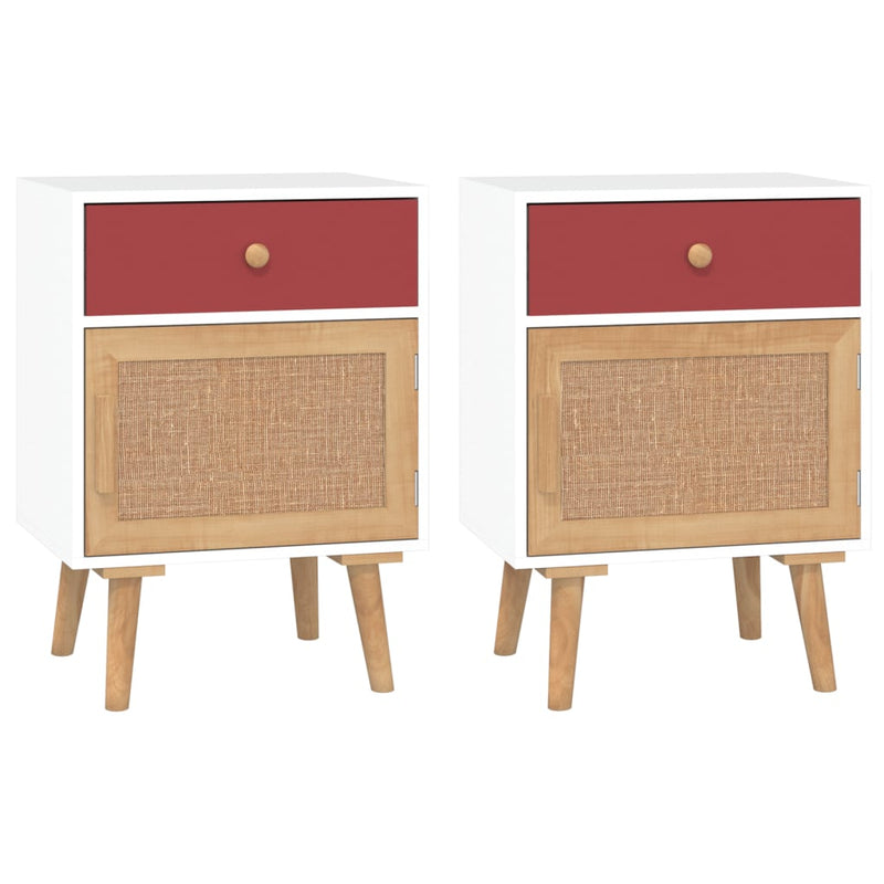 Nachtkastjes 2 st 40x30x55 cm bewerkt hout wit MeubelReus