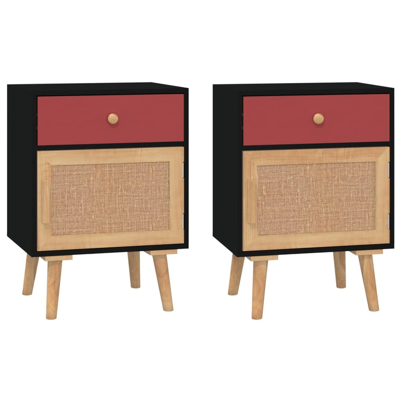 Nachtkastjes 2 st 40x30x55 cm bewerkt hout zwart MeubelReus