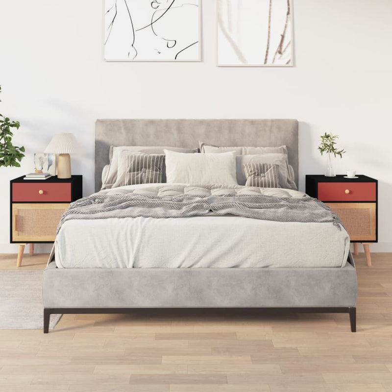 Nachtkastjes 2 st 40x30x55 cm bewerkt hout zwart MeubelReus