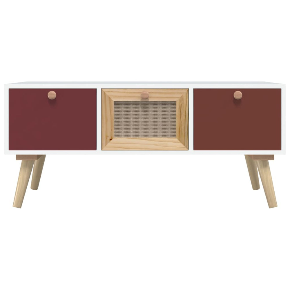 Salontafel met lades 80x40x35,5 cm bewerkt hout MeubelReus