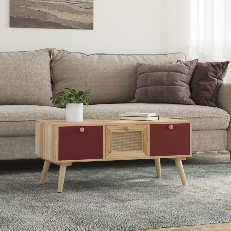 Salontafel met lades 80x40x35,5 cm bewerkt hout MeubelReus