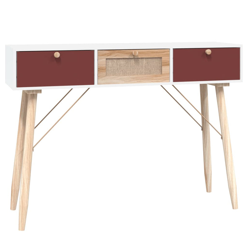 Wandtafel met lades 105x30x75 cm bewerkt hout MeubelReus