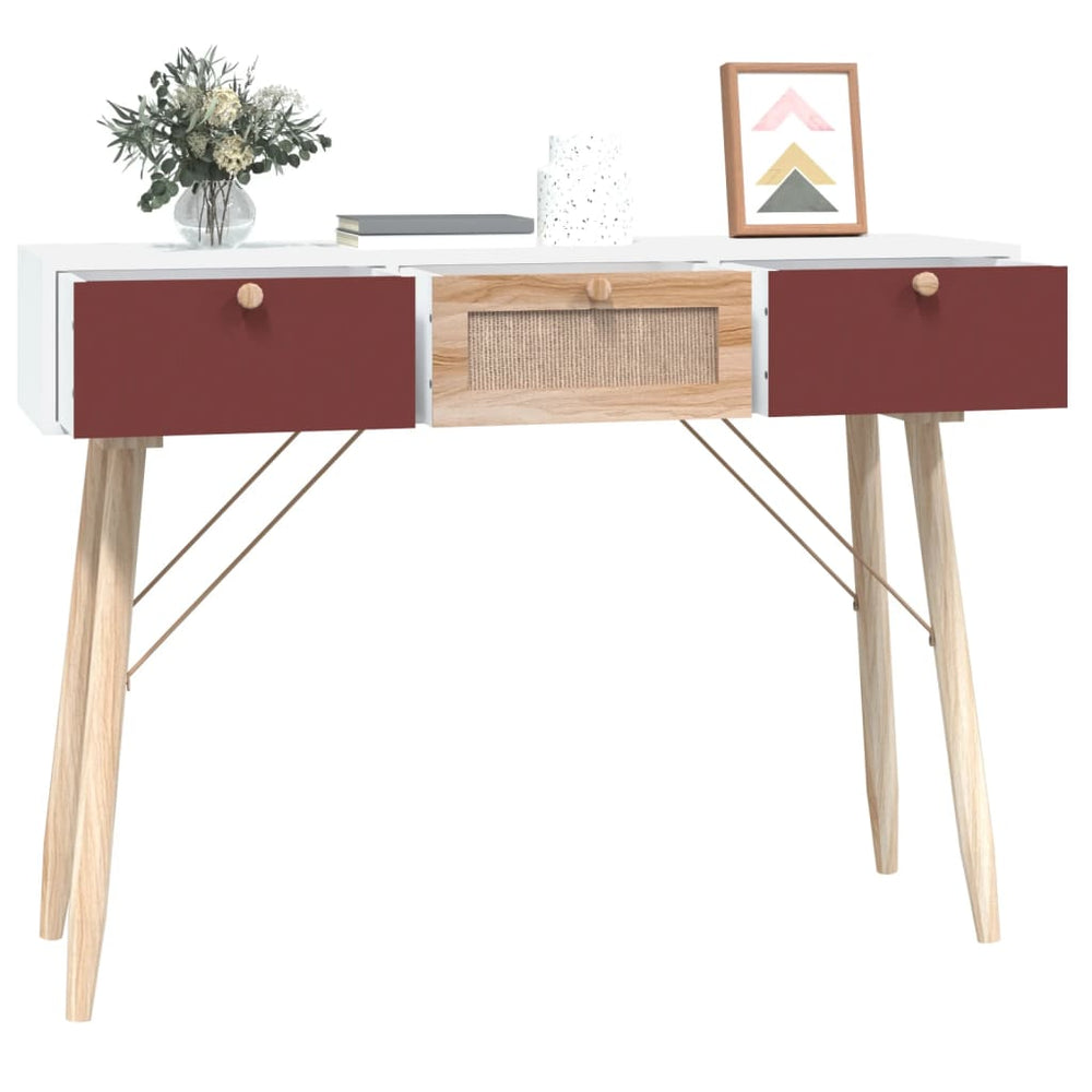 Wandtafel met lades 105x30x75 cm bewerkt hout MeubelReus