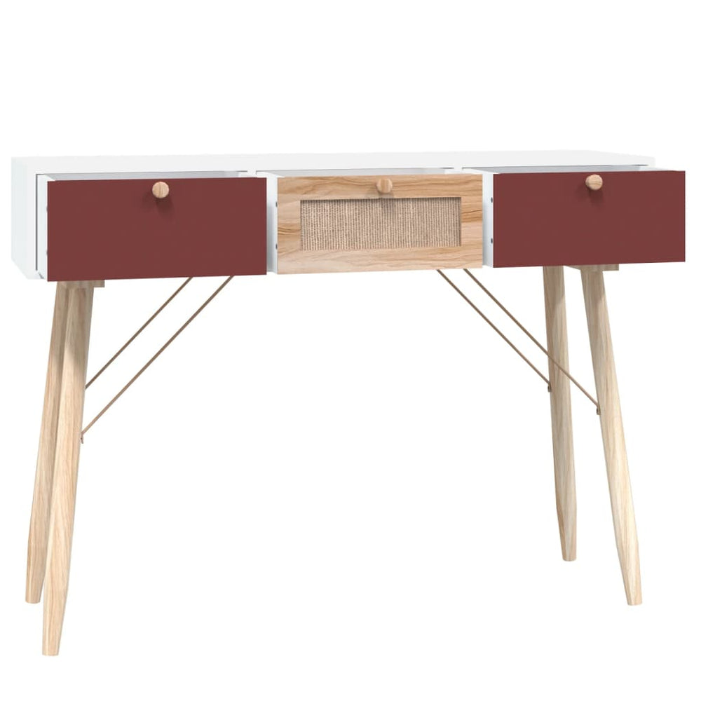 Wandtafel met lades 105x30x75 cm bewerkt hout MeubelReus