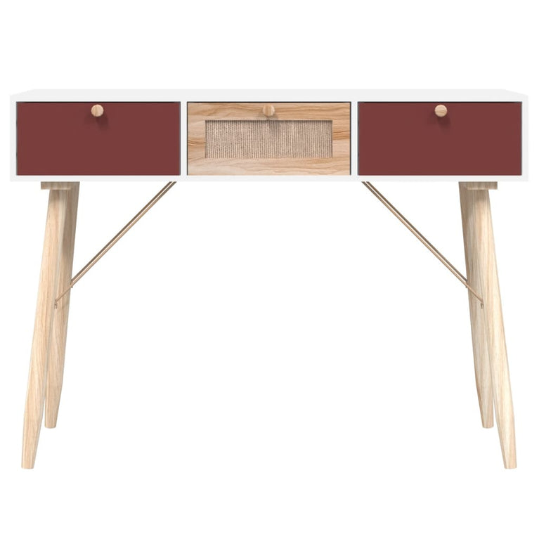 Wandtafel met lades 105x30x75 cm bewerkt hout MeubelReus