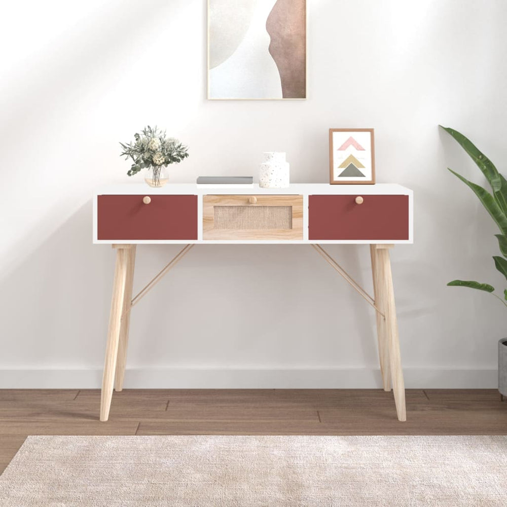 Wandtafel met lades 105x30x75 cm bewerkt hout MeubelReus