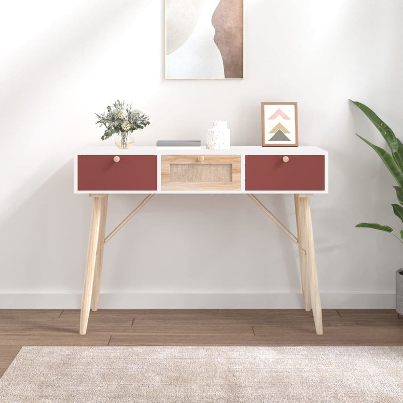 Wandtafel met lades 105x30x75 cm bewerkt hout MeubelReus